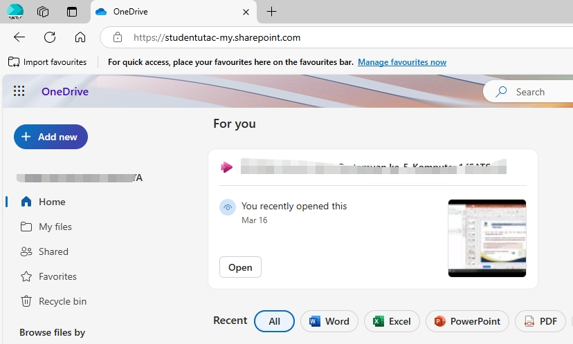 Gambar 3: Contoh mengunggah file ke OneDrive
