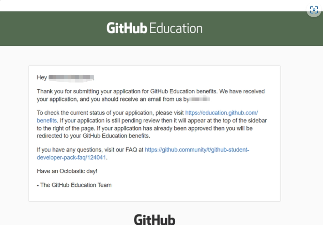 Gambar 7: Contoh email konfirmasi bahwa GitHub Education Pack disetujui