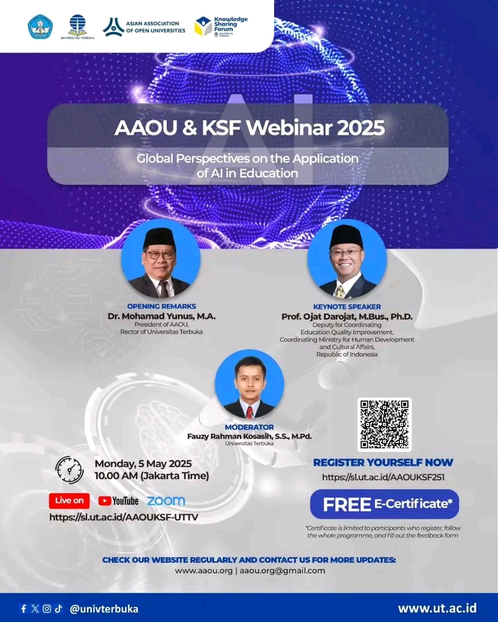 AAOU x KSF Webinar 2025: Global Perspectives on the Application of AI in Education
