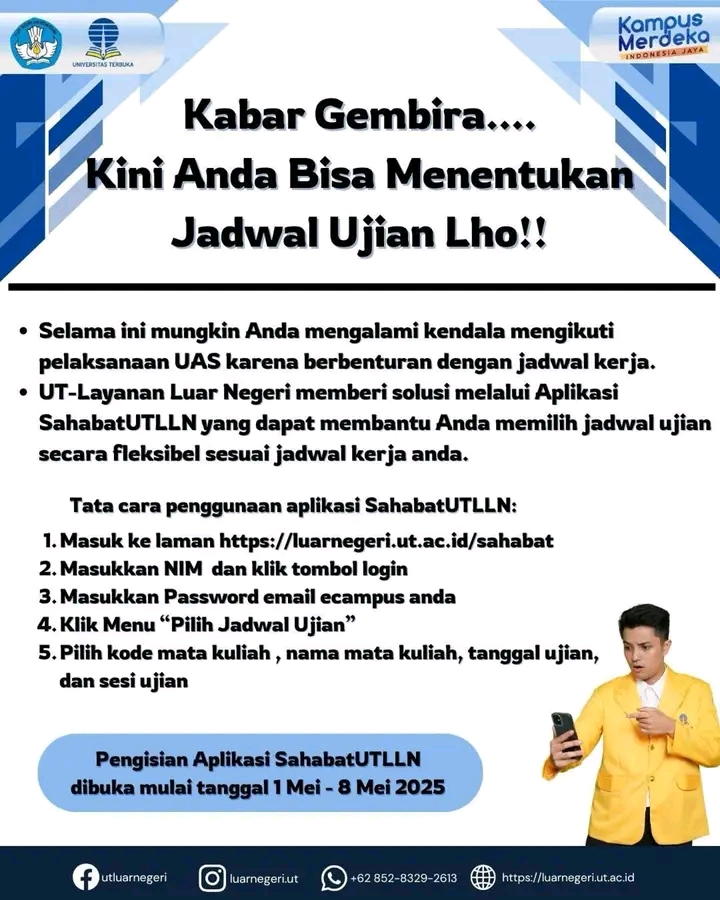Kabar Gembira! Kini Anda Bisa Menentukan Jadwal Ujian dengan Aplikasi SahabatUTLLN